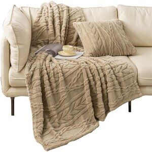Sherpa Throw Blanket-3D Stylish Design Super Soft Fuzzy Cozy Warm Blanket